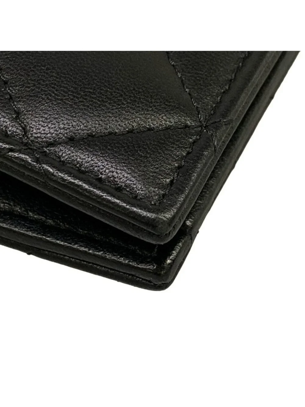 Chanel Bifold Wallet Quilted AP Black Silver Star Rhinestone Lambskin